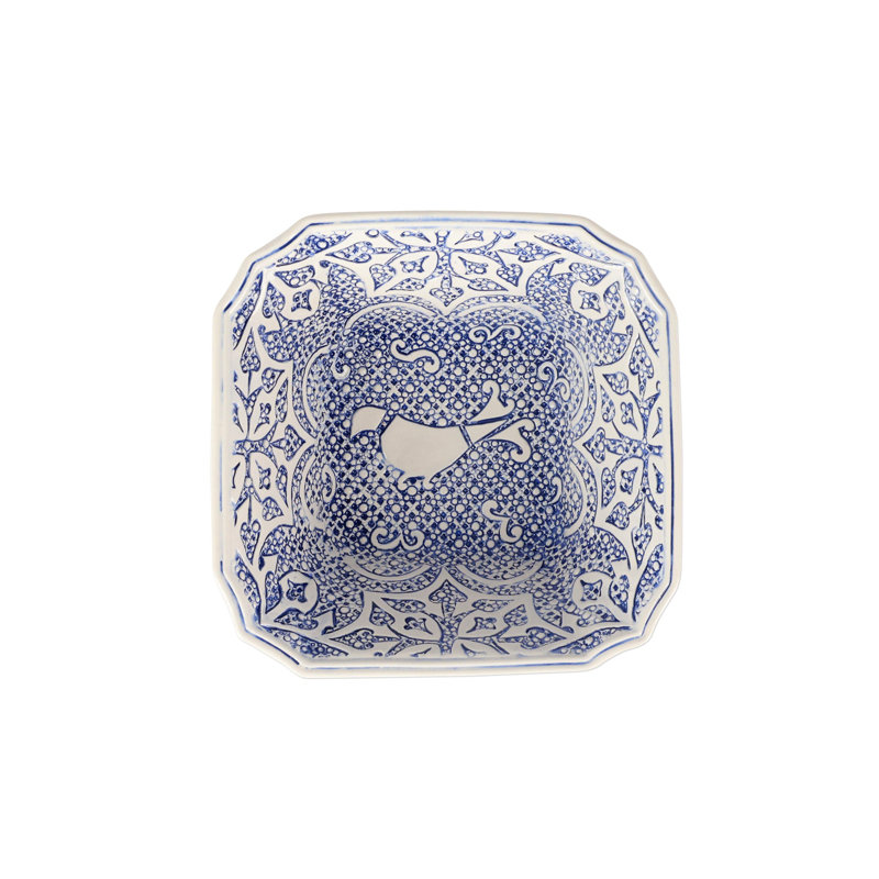 Uccello Blu Terra Bianca Rice Bowl