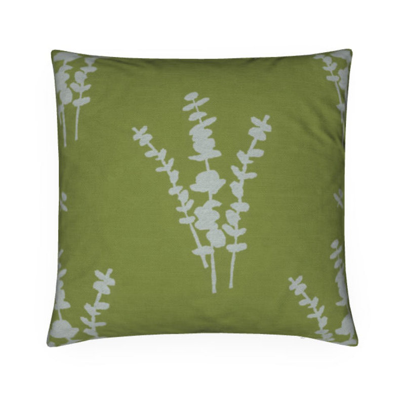 Eucalyptus Floral Square Pillow Cover & Insert, 22"H x 22"W, Green/Blue Floral