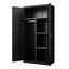 Garde-robe en métal noir avec serrure et tringle, tablettes réglables pour la chambre à coucher, serrure à l'épreuve du feu, tablettes à tringle, fabrication de placard