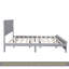 Tête de lit et pied de lit de style campagnard grand avec porte de grange de style campagnard, lit en bois de pin avec cadre de lit renforcé, gris-133653770-133653766
