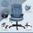 High Back Vibration Massage Office Chair With 6 Vibration Points, Heated Reclining PU Leather Computer Chair With Armrest And Remote