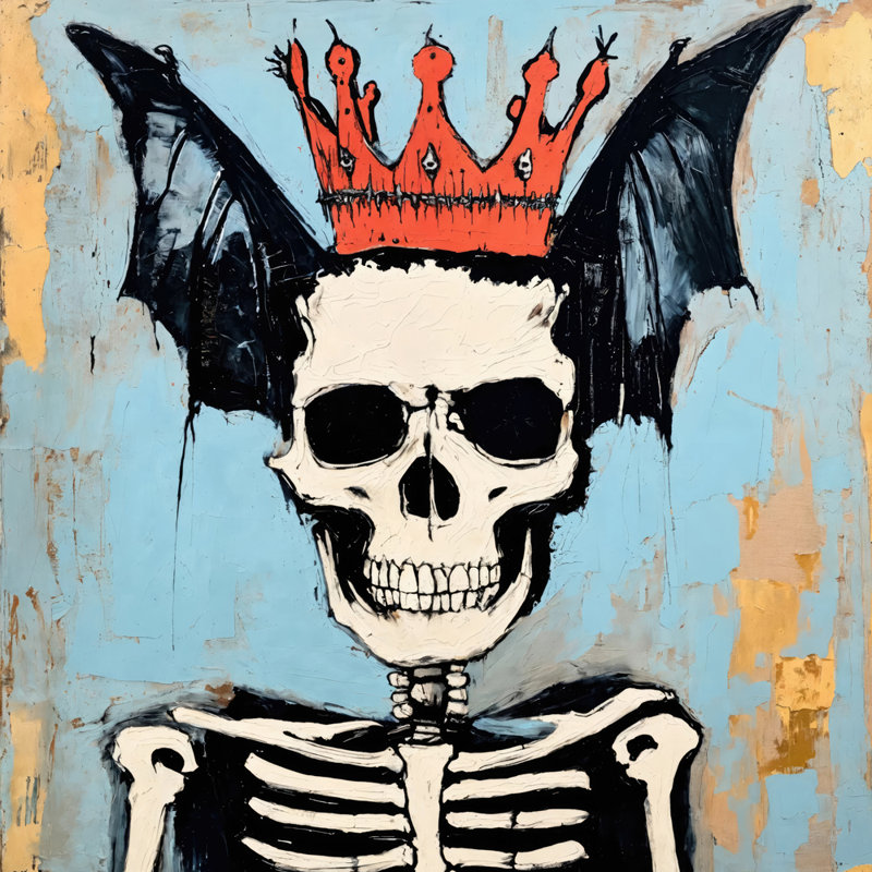 Batman 1 - Hommage - Basquiat, estampe numérique sur toile tendue, H 15 po x l 15 po
