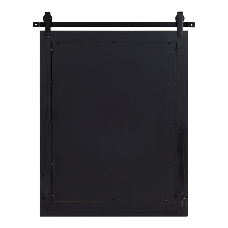 Dayanah Wood Mirror with Shelves, Black