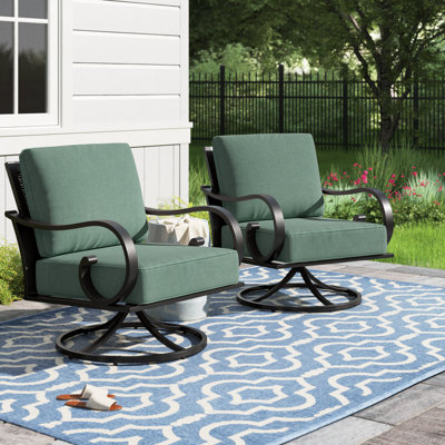 Chaise de patio pivotante avec coussins Aleira