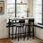 3 Piece Bar Table Set Of 2, 47" Rectangle Pub Bar Table With 2 PU Leather Upholstered Backrest Stools, Small Space Kitchen Dining Table Set For Kitchen, Living Room, Apartment-184924245