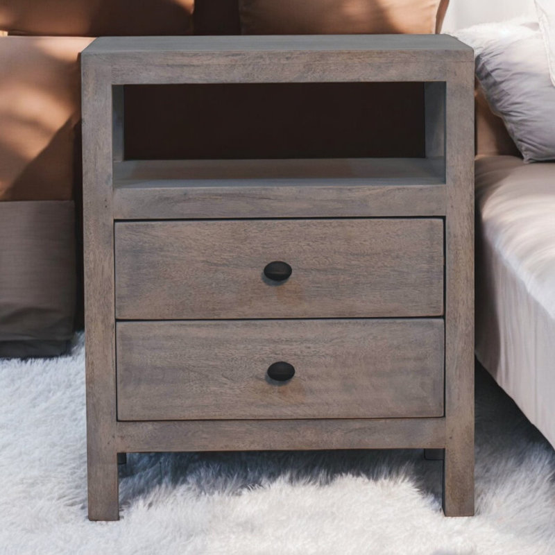 Table de chevet 2 tiroirs Acid Wash