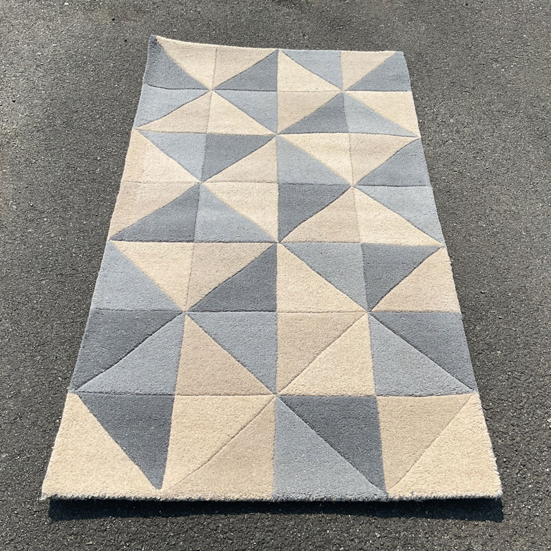 Wool Geometric Rug, Rectangle 2'8" x 4'10"