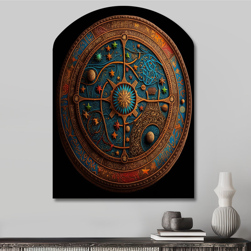 Tennyson - astrologie en forme d'arche, art mural asymétrique, H 34 po x l 25 po