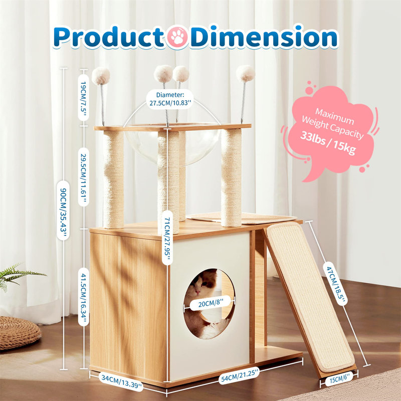 Evislandys 35.75'' H Cat Tree