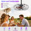 20-Inch Outdoor Plug-In Hanging Caged Ceiling Fan with LED Light, Remote and App Control, Black-76818318-76818317