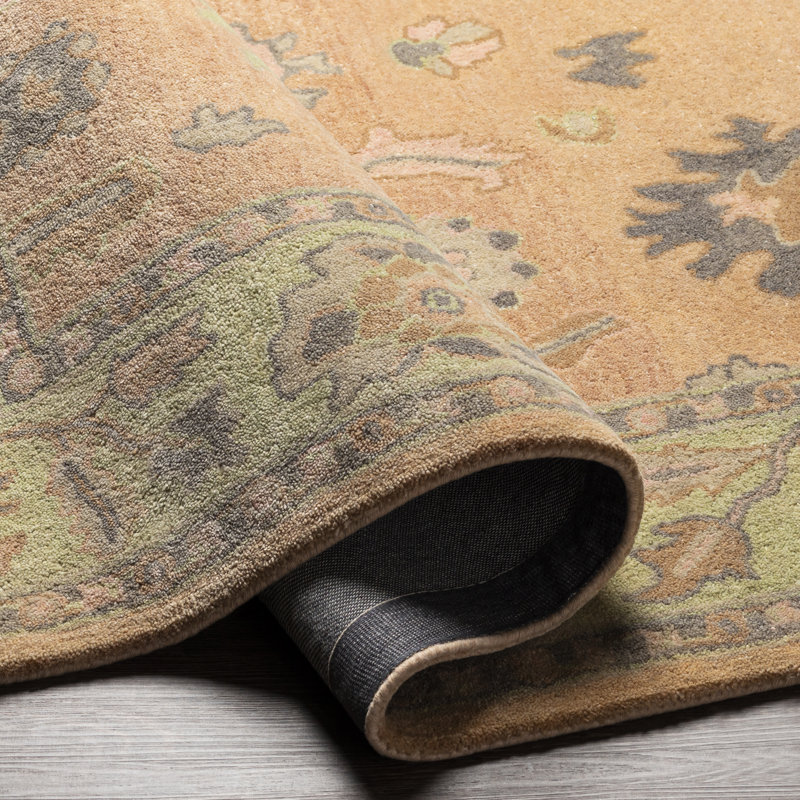 Handmade Gray Wool and Viscose Tufted Rug, 2' x 3'