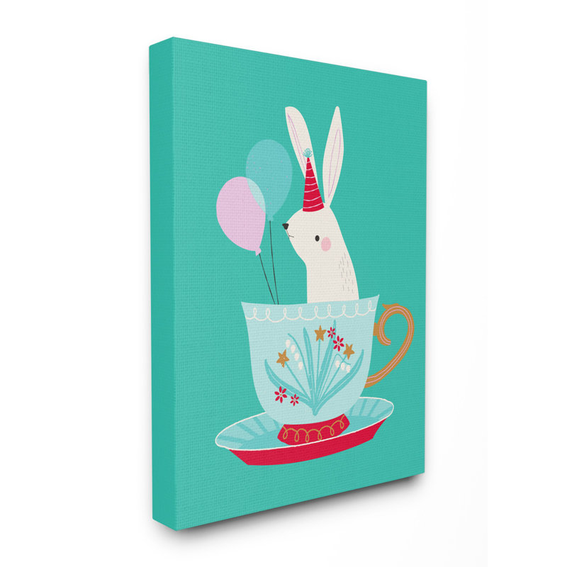 «Ramer Bunny in Teacup», art sur toile, H 40 po x l 30 po x P 1,5 po