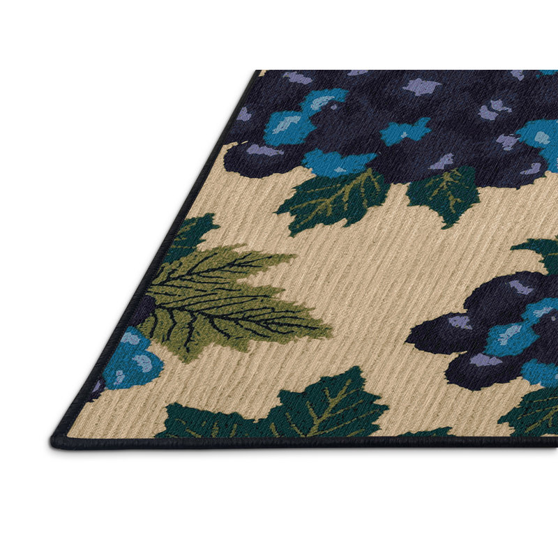 Washable Saskatoon Berry Fruits Area Rug, Rectangle 4' x 6'