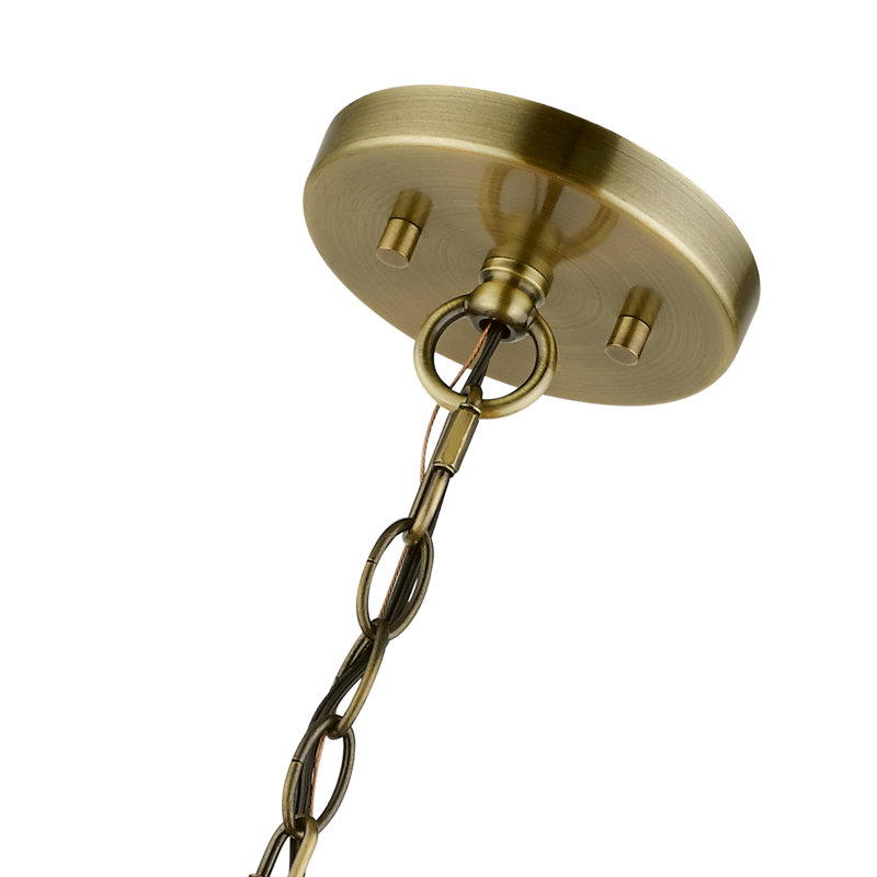 Schwindt 5 - Light Dimmable Empire Chandelier, Antique Brass, Black/Orange