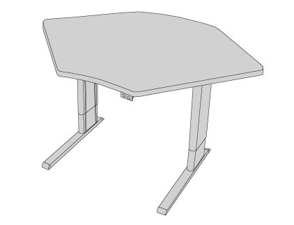 Infinity Trapezoid Height Adjustable 42'' L Training Table