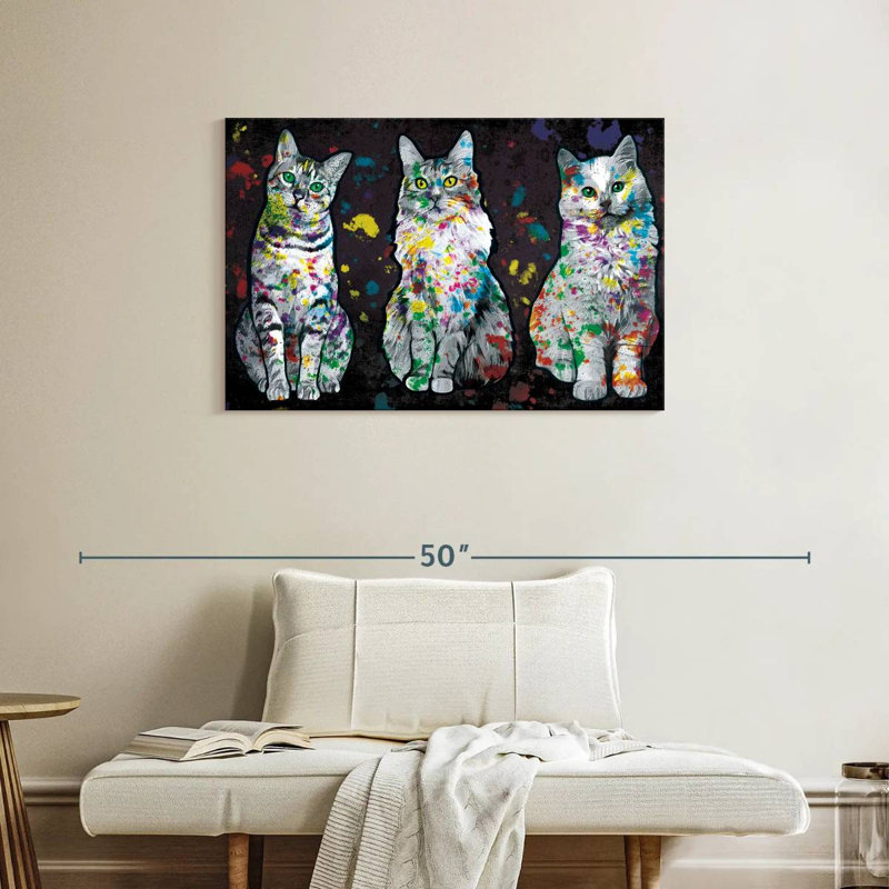 Peinture pour chat Brampt Curious Cats, H 24 po x l 36 po