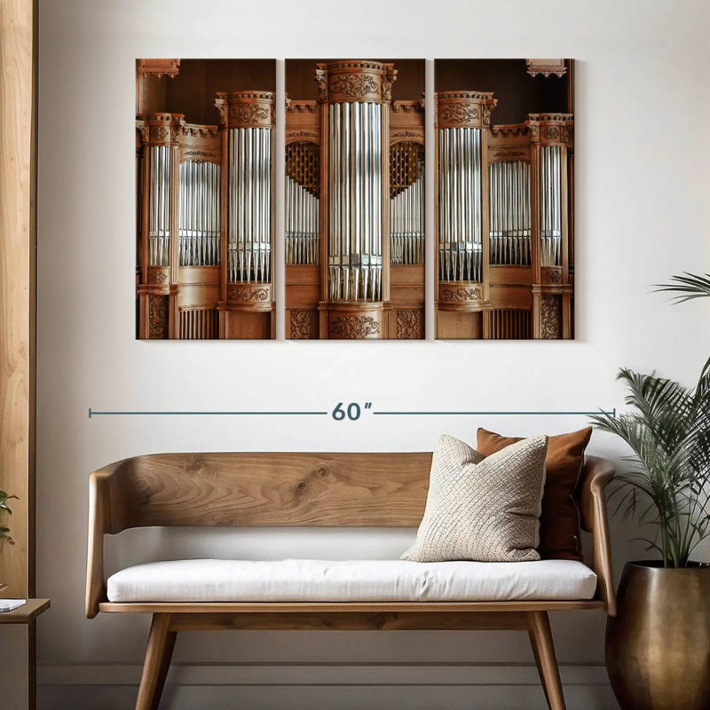 Abarca Antique Wooden Organ, 32" H x 50" W