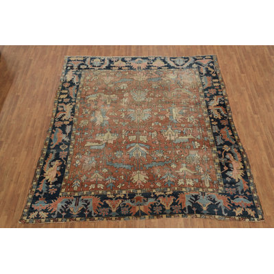 Square Wool Pre-1900 Antique Rug 10x11