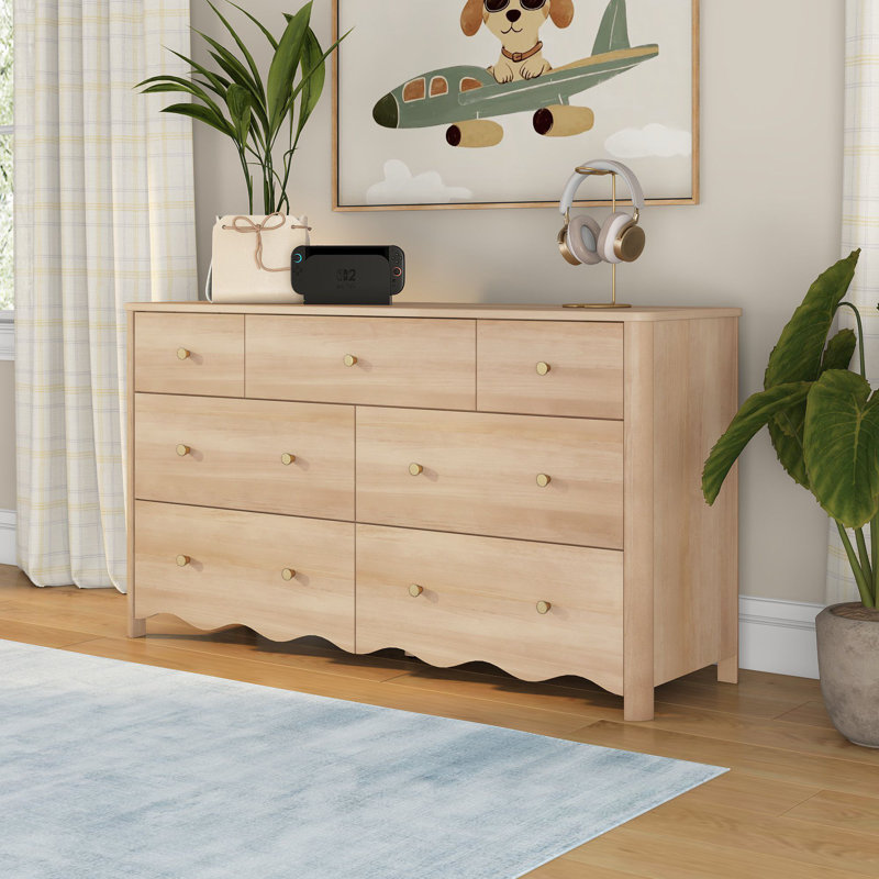Commode 7 tiroirs Sutton, blond, Blond