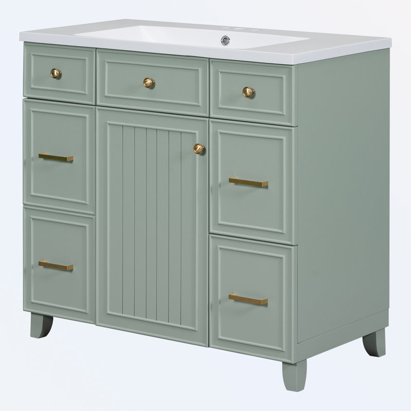 Rangement pour salle de bain Chandace, Vert
