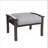 Set of 2 All-Weather 26” Width Metal Ottomans, Khaki Frame With Gray Cushions-902823768
