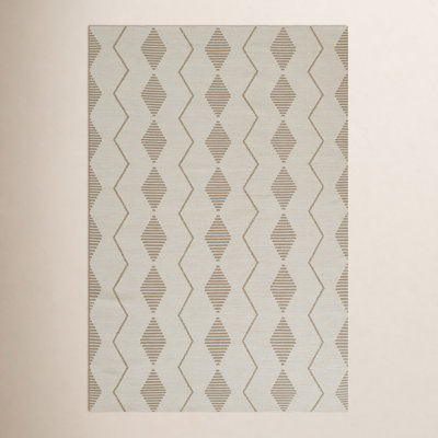 Malmo Beige Hand-Woven Geometric Outdoor Rug