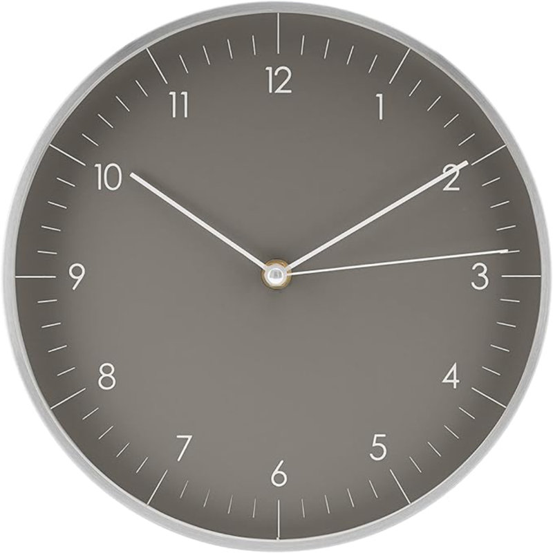 LUUK LIFESTYLE Wall Clock With Silent Movement, Minimalist Scandinavian Design, Gift For Moving-In, Arabic Numerals Easy To Read, Dark Grey