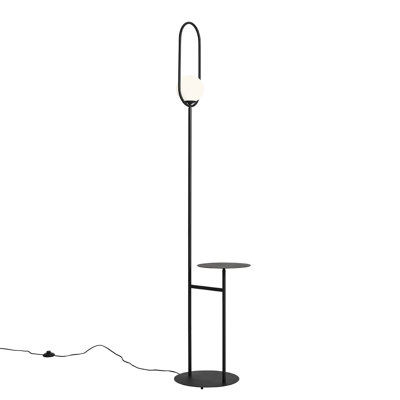 Rushton 180cm Black Tray Table Floor Lamp