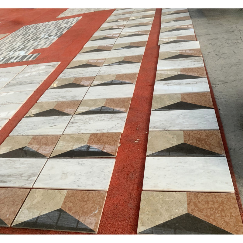 Carreau de marbre 12 x 24 - blanc, or, rouge, gris, charme distinctif