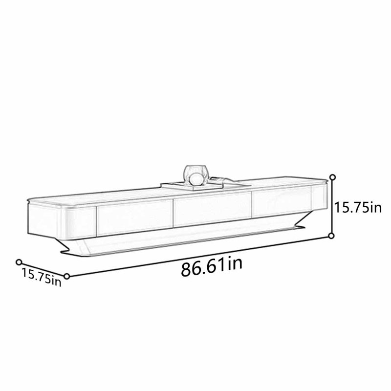 Meuble télé en bois massif, 86.61"