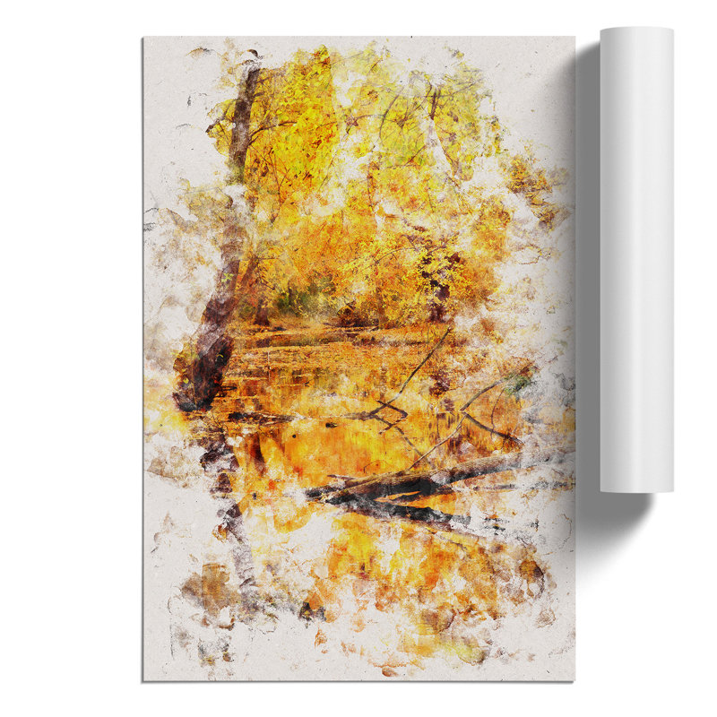 Autumn Forest Watercolour - Frameless Print, 84cm H x 59cm W x 0.1cm D