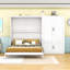 Grand lit escamotable en bois avec tablettes-1420876880