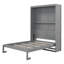 Lit escamotable double pleine grandeur avec tablettes, gris-440292680-440292681