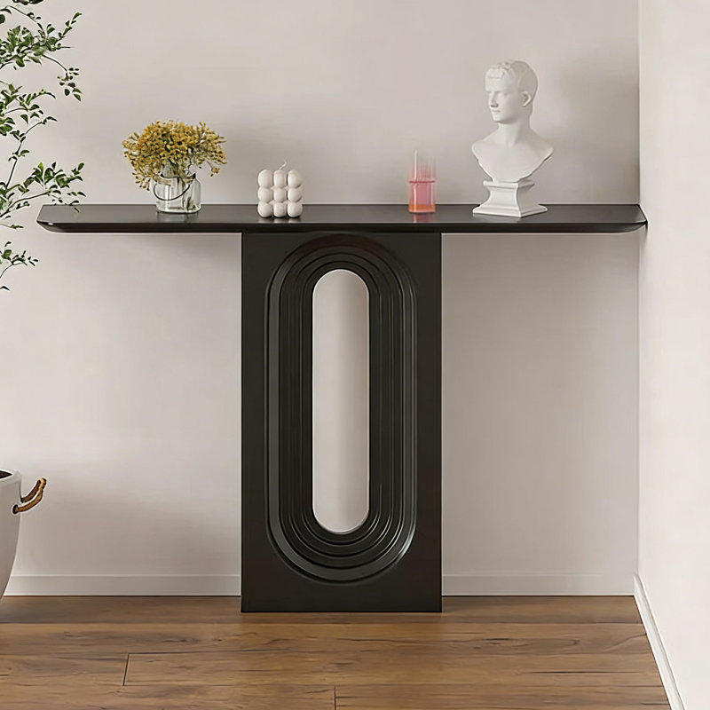 Italian modern simple black console table, 33.5" H x 47.2" W x 11.8" D
