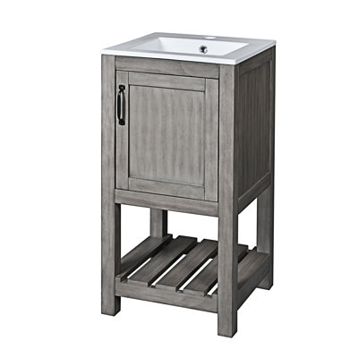 Meuble-lavabo de salle de bain avec lavabo rectangulaire en céramique