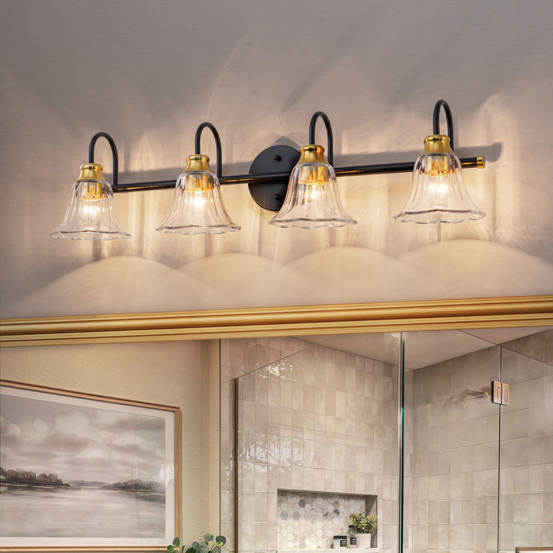 Luminaire de meuble-lavabo moderne moderne, H 7,87 po x l 31,1 po x P 7,48 po, Quatre lumières
