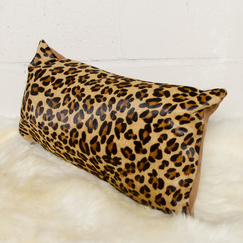Coussin lombaire en cuir Torino, Noir / brun / beige