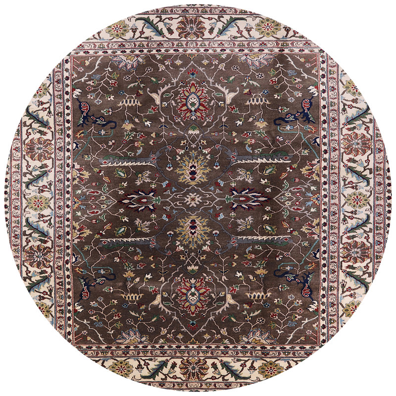 Tapis oriental brun Tholf, Rond 4 pi