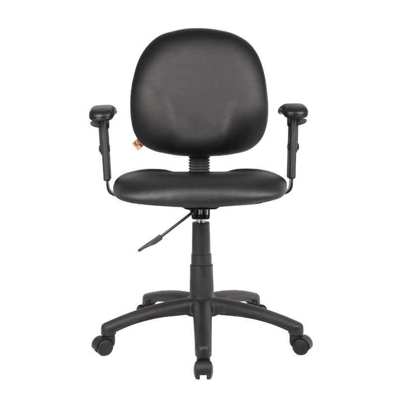 Blair Swivel Task Armchair With Contour Back, Caster Wheel, Black Vinyl