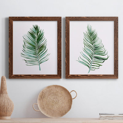 «Sage Frond I», ensemble de 2 peintures sur toile encadrées