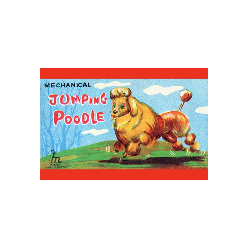 « mecanique sauting caniche », affiche rétro, 24 po x 36 po