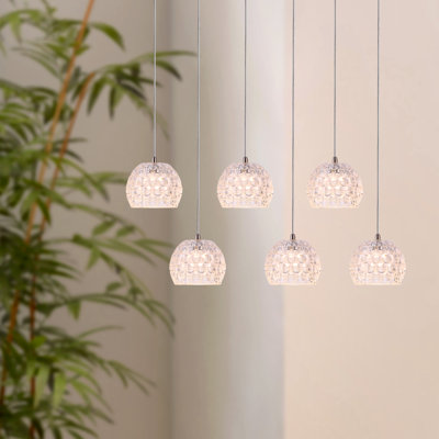 Bristow 6 - Light Nickel Cluster Pendant