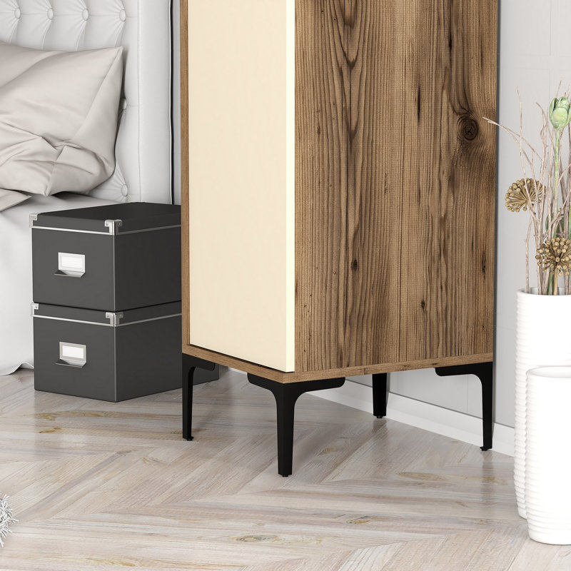 Armoire Ayreanna, Noyer, crème