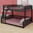 Floor Bunk Bed Frame With Ladder And Safety Guardrails-794822387