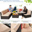 Arleht 7-Piece Wicker / Rattan Outdoor Sectional Seating Group with Cushions-568277080