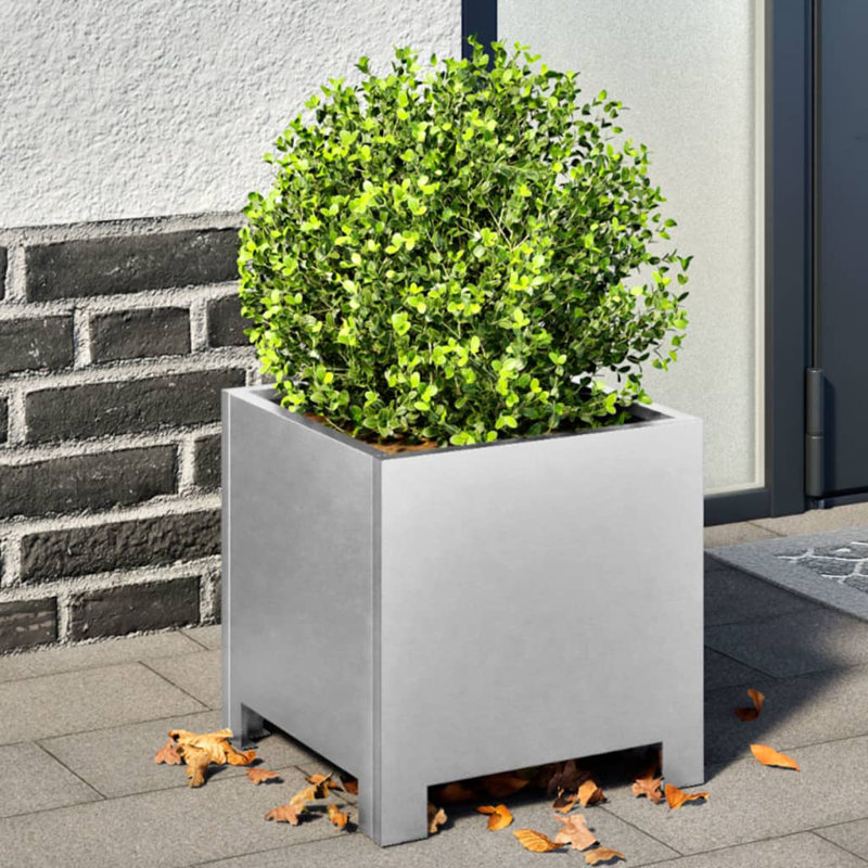 Alhasan Metal Elevated Planter, 30cm H x 30cm W x 30cm D, Zinc Plated Steel