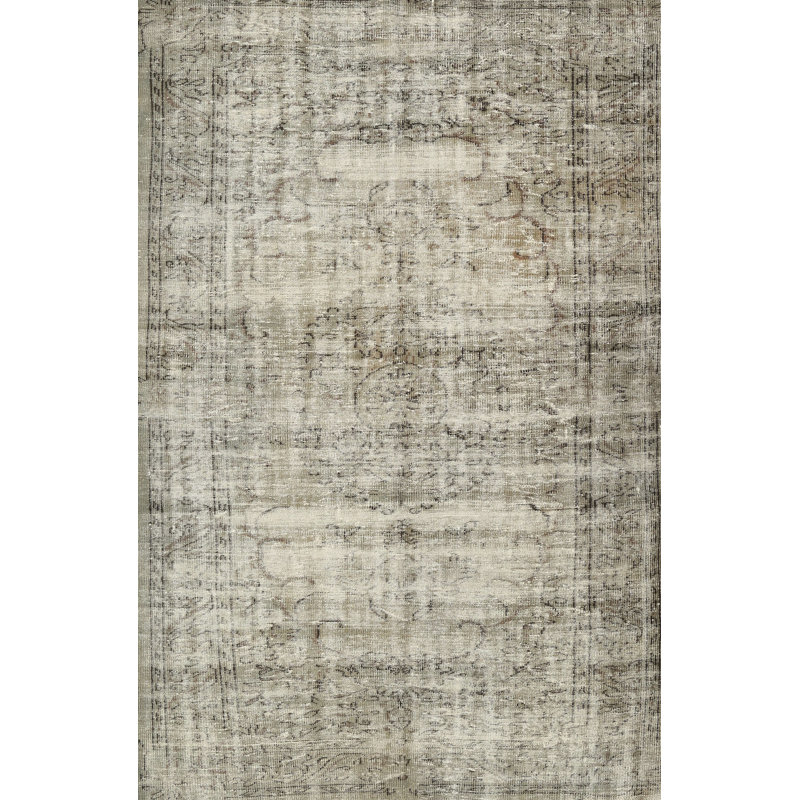 Tapis contemporain olive / gris / crème Deboer, Rectangle 3 pi x 5 pi