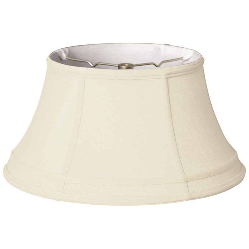 Abat-jour cloche en soie/chantoung (araignée), Blanc / Blanc cassé, H 10 po x l 19 po x P 19 po