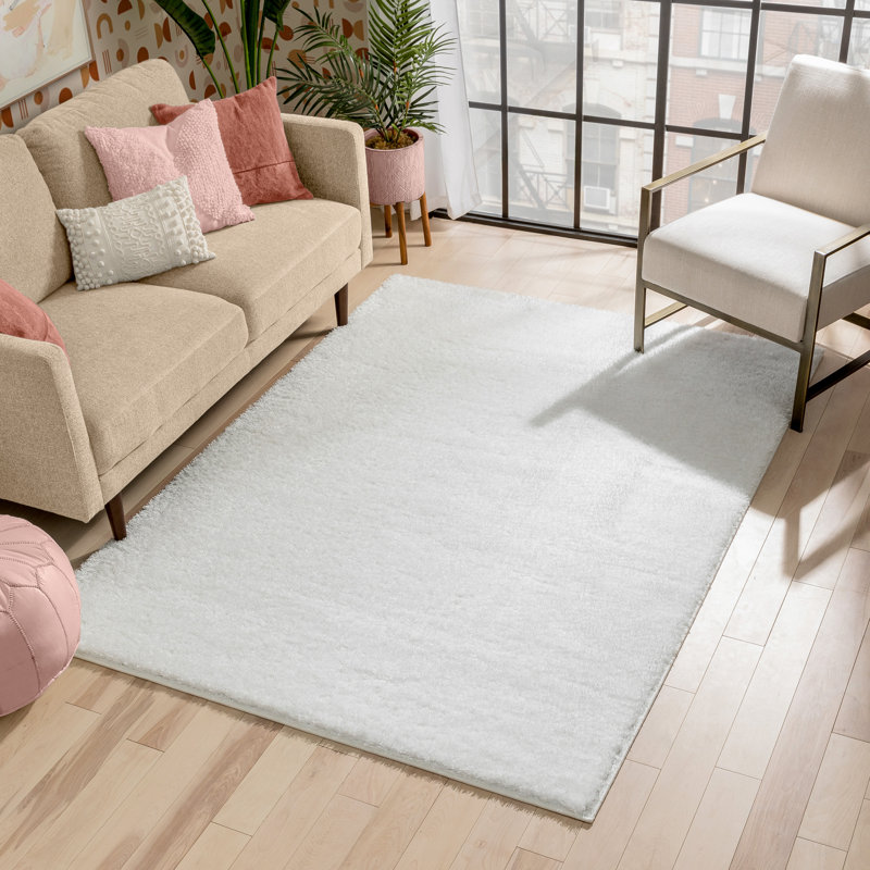 Rainbow Well Sheepskin Shag Ivory Rug, Rectangle 160 x 220cm