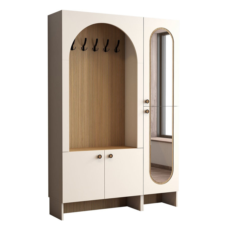 Almendarez Hall Stand, Cream/Oak